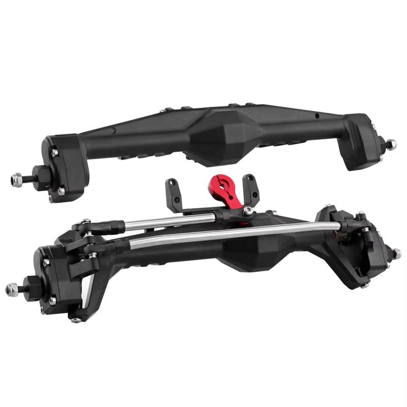 APMXQWIL RC Autoteile Kompatibel Mit Axial Für Capra 1.9 Für UTB AXI03004 F9 Für Wraith 90018 RR10 1/10 RC Crawler Upgrade-Teil Metall Vorne Und Hinten Portalachse(Black,Front and Rear) von APMXQWIL