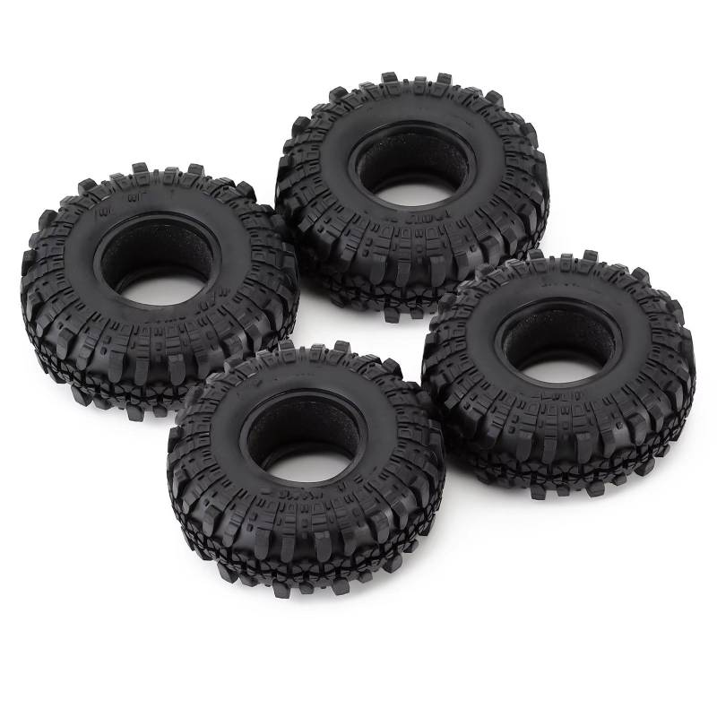 APMXQWIL RC Autoteile Kompatibel Mit Axial Für SCX10 90046 AXI03007 Für Tamiya CC01 D90 D110 1:10 RC Für Rock Crawler 4 Stück 1,9 Zoll Gummireifen/Radreifen von APMXQWIL