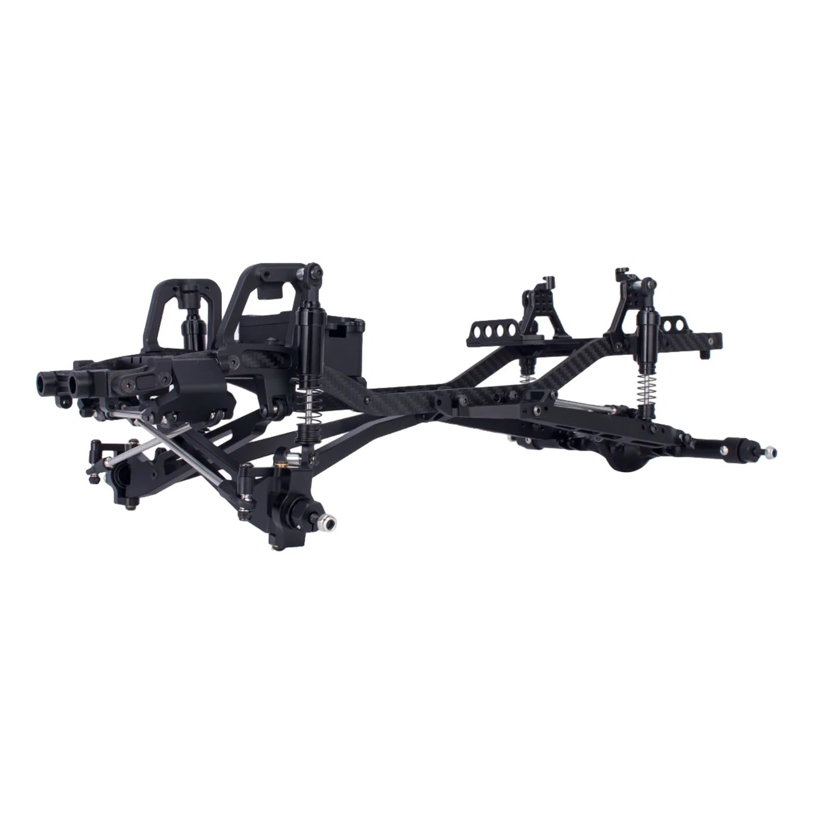 APMXQWIL RC Autoteile Kompatibel Mit Axial Für SCX10 I II III Für TRX4 1/10 RC Crawler Für Desert Truck Für Capra Aluminium Twin I-Beam 2WD Für Chassis Kit(Black) von APMXQWIL
