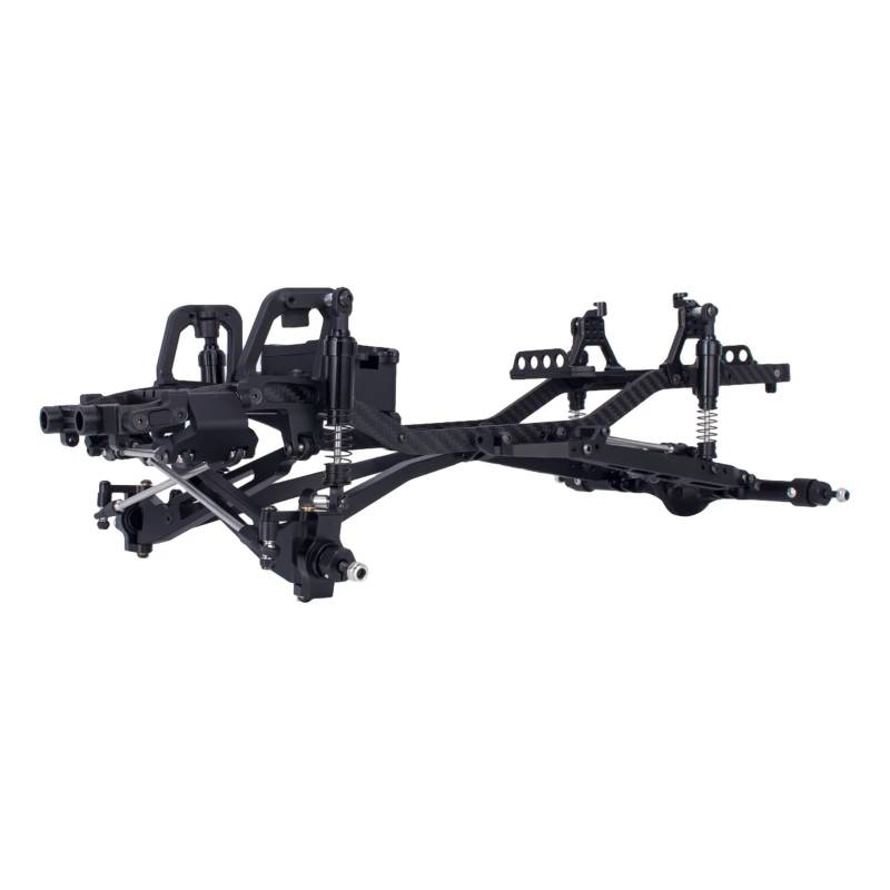 APMXQWIL RC Autoteile Kompatibel Mit Axial Für SCX10 I II III Für TRX4 1/10 RC Crawler Für Desert Truck Für Capra Aluminium Twin I-Beam 2WD Für Chassis Kit(Black) von APMXQWIL