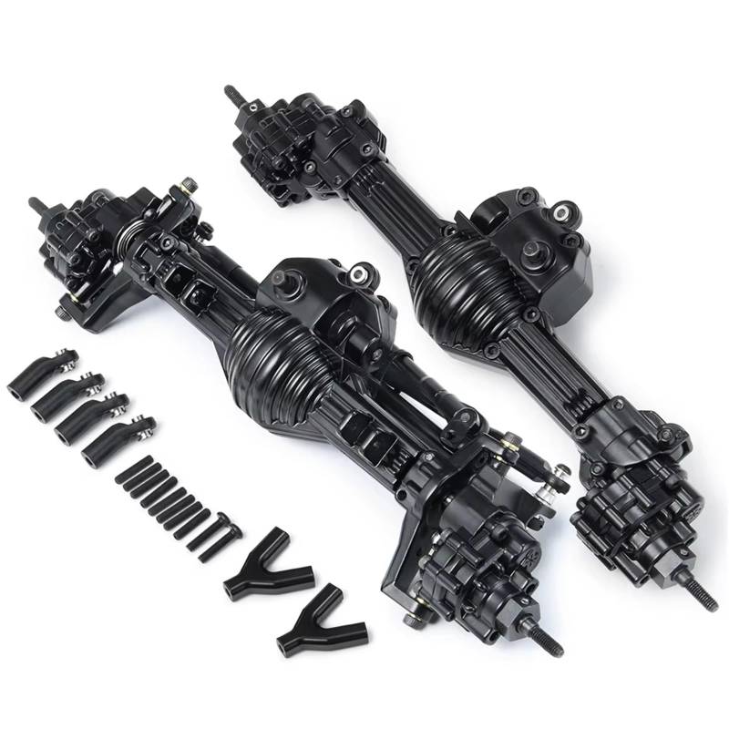 APMXQWIL RC Autoteile Kompatibel Mit Axial Für SCX10 II 90028 1/10 RC Für Rock Crawler Metall Achse Upgrade Teile RC Auto Vorne Hinten Gerade Achse(Rear and Front) von APMXQWIL