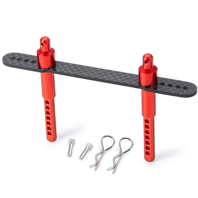 APMXQWIL RC Autoteile Kompatibel Mit Axial Für SCX10 II 90046 90047 1/10 RC Crawler Autoteile RC Karosserie-Pfostenhalterungen Metall Vorne Und Hinten Schalensäule(Red,Front) von APMXQWIL