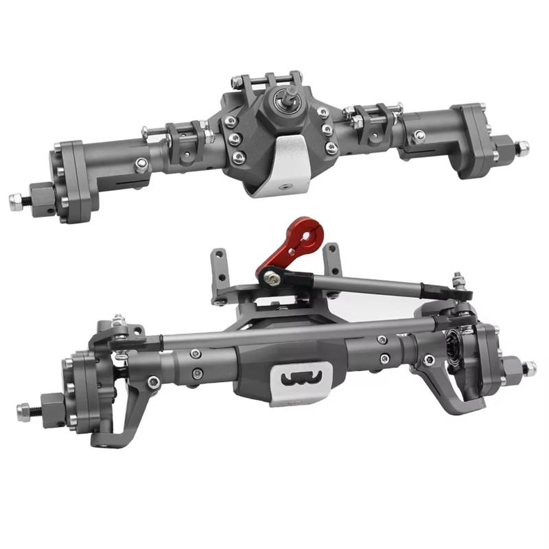 APMXQWIL RC Autoteile Kompatibel Mit Axial Für SCX10 II 90046 90047 Für Redcat GEN8 1/10 RC Crawler Auto CNC-gefräste Aluminiumlegierung Vorne Und Hinten Portalachse(Front and Rear) von APMXQWIL