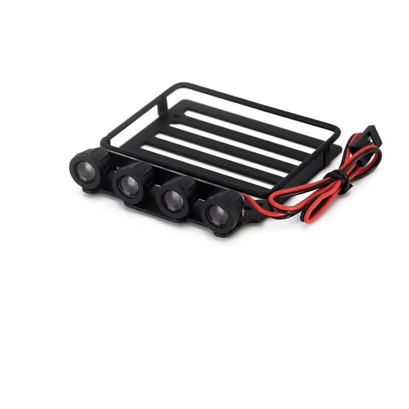 APMXQWIL RC Autoteile Kompatibel Mit Axial Für SCX24 Für Gladiator AXI00005 1/24 RC Crawler Gepäckträger Dachträger Mit Scheinwerfern(A) von APMXQWIL