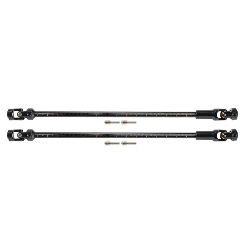 APMXQWIL RC Autoteile Kompatibel Mit Capra Für SCX10 1/10 RC Crawler Rigs Für LCG Für Chassis DIY 68–229 Mm Auf Länge Geschnittene Stahlantriebswelle U-Gelenk-Antriebswelle(Black,2PCS) von APMXQWIL