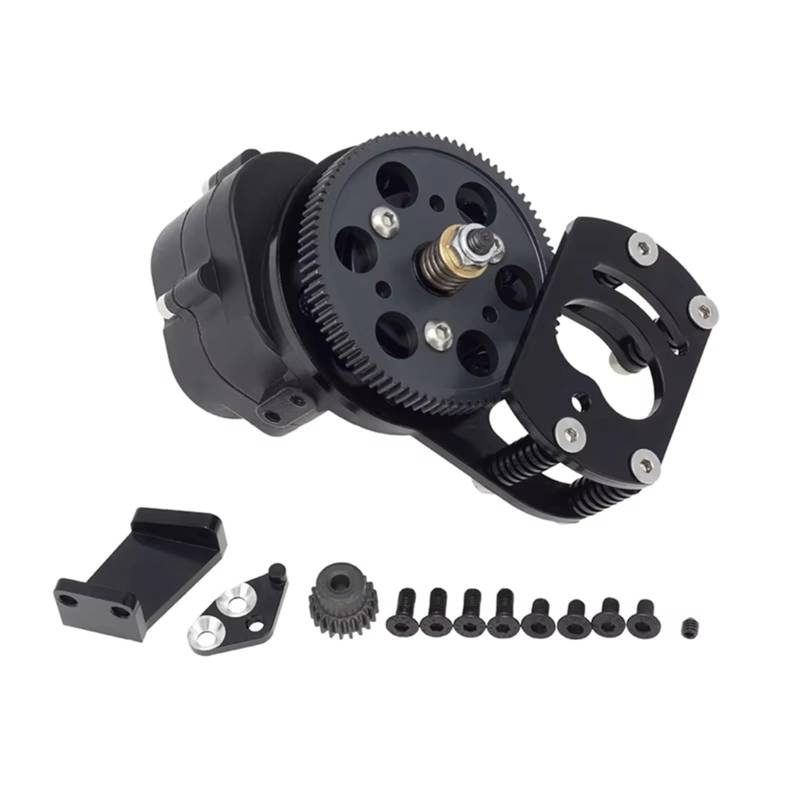 APMXQWIL RC Autoteile Kompatibel Mit D90 II D110 Für Gelande Metal Single Für Geschwindigkeitsübertragung Mit Motorgetriebehalterung Für 1/10 RC Track Car(Black) von APMXQWIL