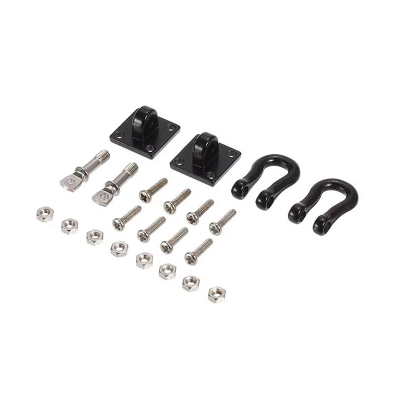 APMXQWIL RC Autoteile Kompatibel Mit D90 SCX10 RC Crawler Truck Im Maßstab 1/10, 2 Metallteile Für Klettern, Anhänger, Abschlepphaken, Haken, Schnalle, Windenschäkel, Zubehör(Black) von APMXQWIL