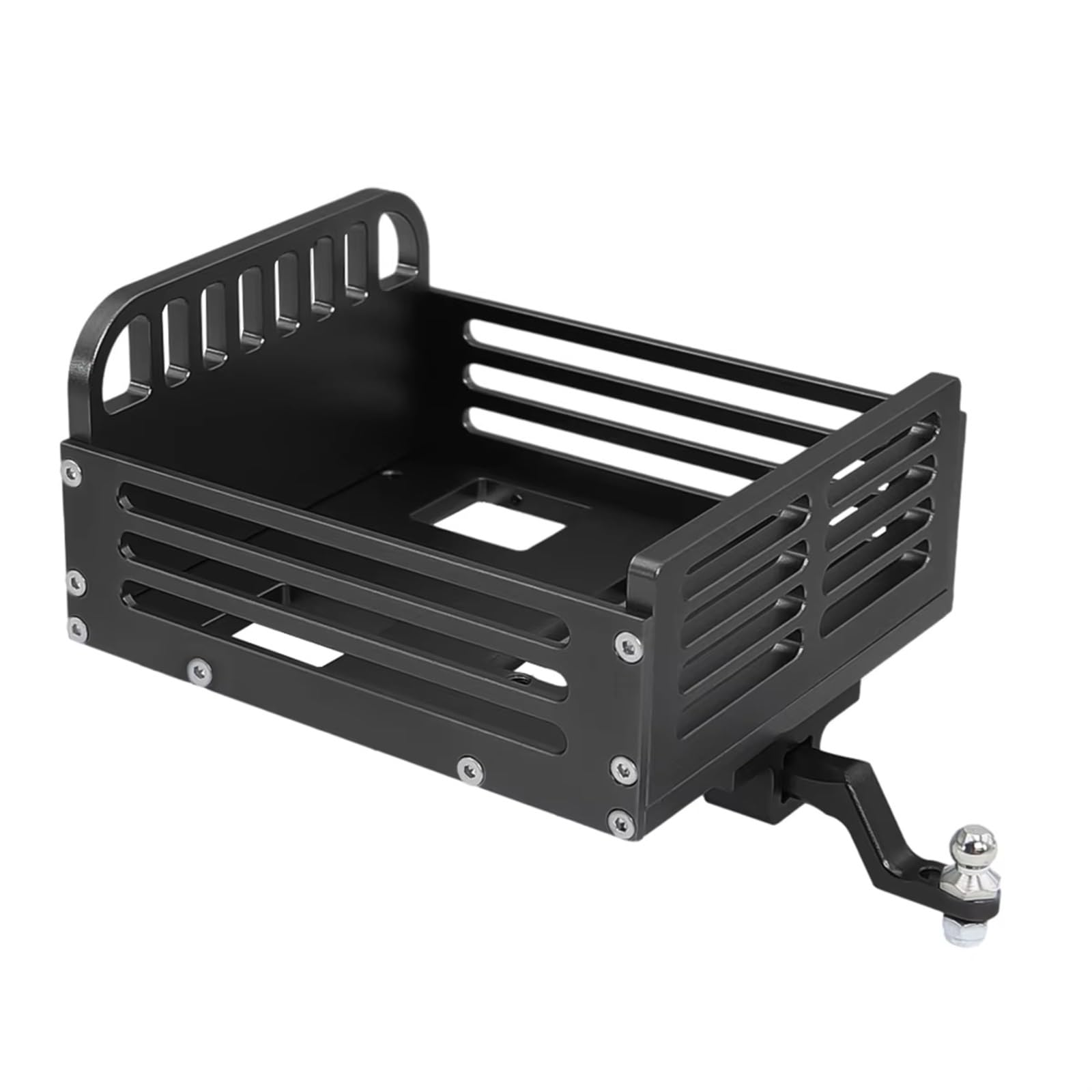 APMXQWIL RC Autoteile Kompatibel Mit FMS FCX-24 Für Power Für Xiaoqi Upgrade-Teile, Abnehmbarer Metall-Heckschaufelwagen-Anhänger Mit Anhängerkupplung, 1/24 RC Craweler(Black) von APMXQWIL