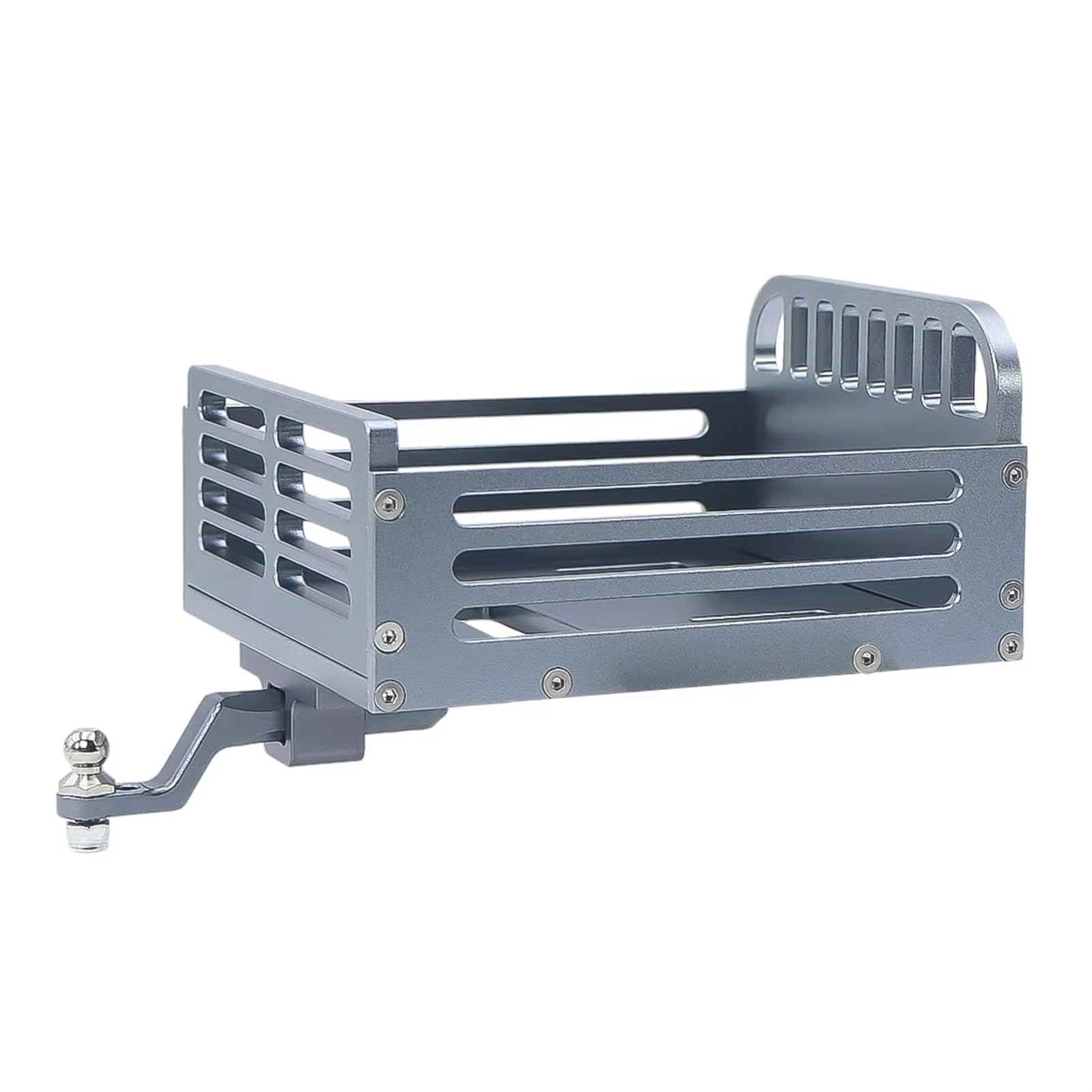 APMXQWIL RC Autoteile Kompatibel Mit FMS FCX-24 Für Power Für Xiaoqi Upgrade-Teile, Abnehmbarer Metall-Heckschaufelwagen-Anhänger Mit Anhängerkupplung, 1/24 RC Craweler(Gray) von APMXQWIL