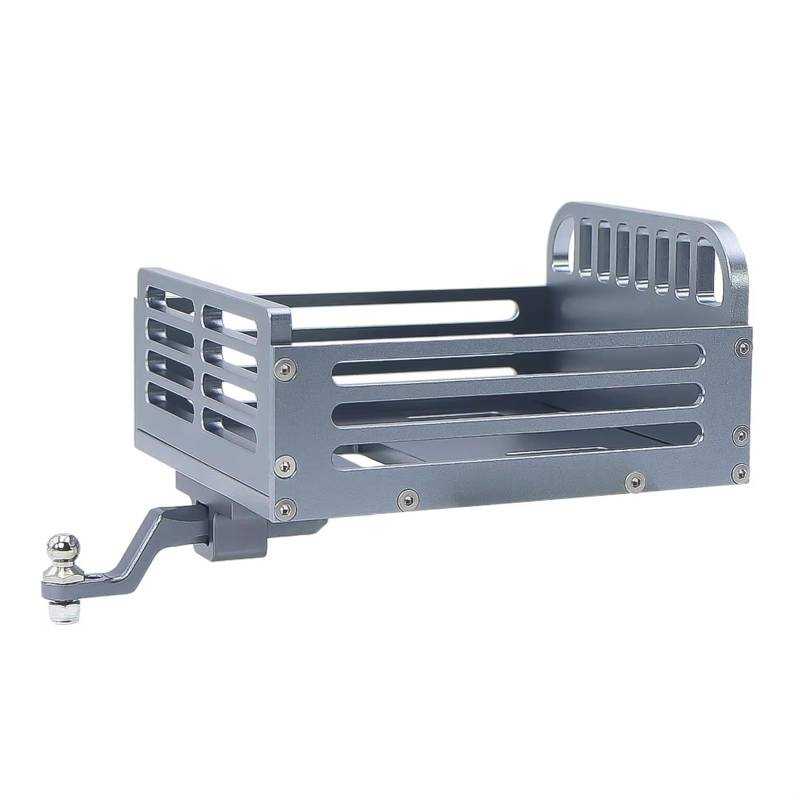 APMXQWIL RC Autoteile Kompatibel Mit FMS FCX-24 Für Power Für Xiaoqi Upgrade-Teile, Abnehmbarer Metall-Heckschaufelwagen-Anhänger Mit Anhängerkupplung, 1/24 RC Craweler(Gray) von APMXQWIL