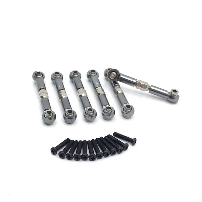 APMXQWIL RC Autoteile Kompatibel Mit HuanSu HS18301 18302 18311 18312 18321 18322 1/18 RC Autoteile Metall-Upgrade-Nachrüstung 6-teilige Pleuelstange(Gray) von APMXQWIL