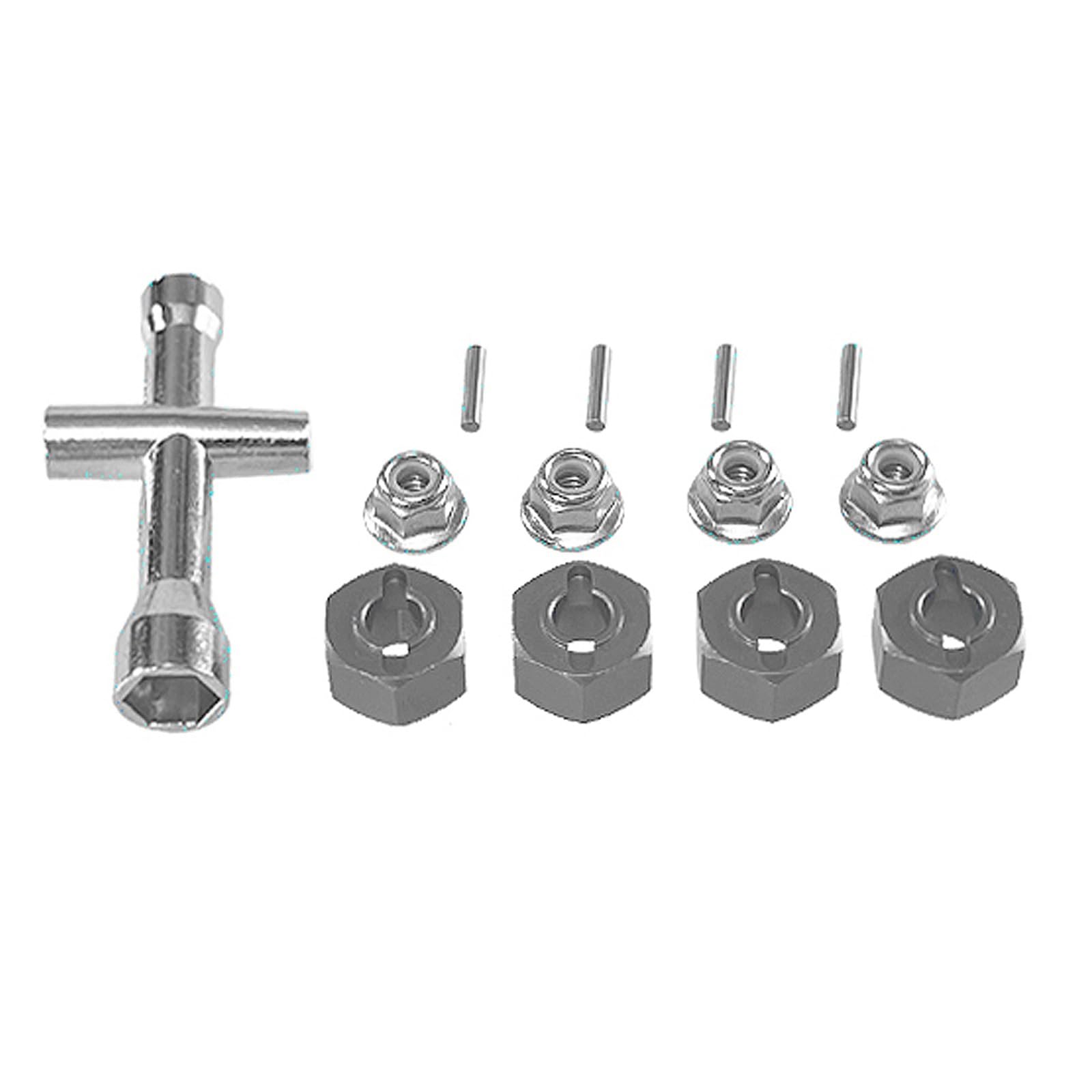 APMXQWIL RC Autoteile Kompatibel Mit Hyper Für Go Für MJX 14209-10 H14BM 14301-02-03 1/16 1/14 Fernbedienung Auto Upgrade Kreuzschlüssel Hex Set M4 Mutter Teile(Gray) von APMXQWIL