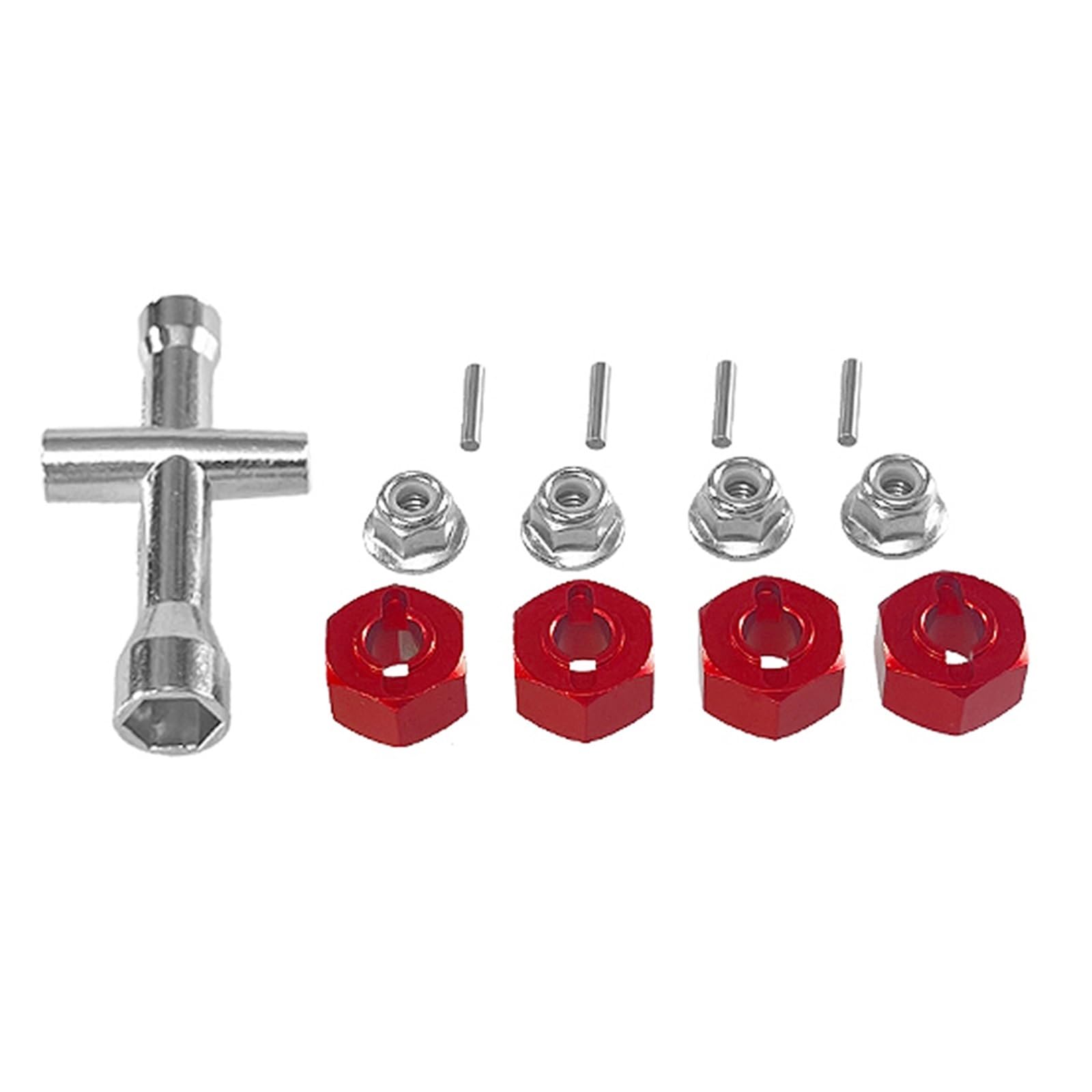 APMXQWIL RC Autoteile Kompatibel Mit Hyper Für Go Für MJX 14209-10 H14BM 14301-02-03 1/16 1/14 Fernbedienung Auto Upgrade Kreuzschlüssel Hex Set M4 Mutter Teile(Red) von APMXQWIL