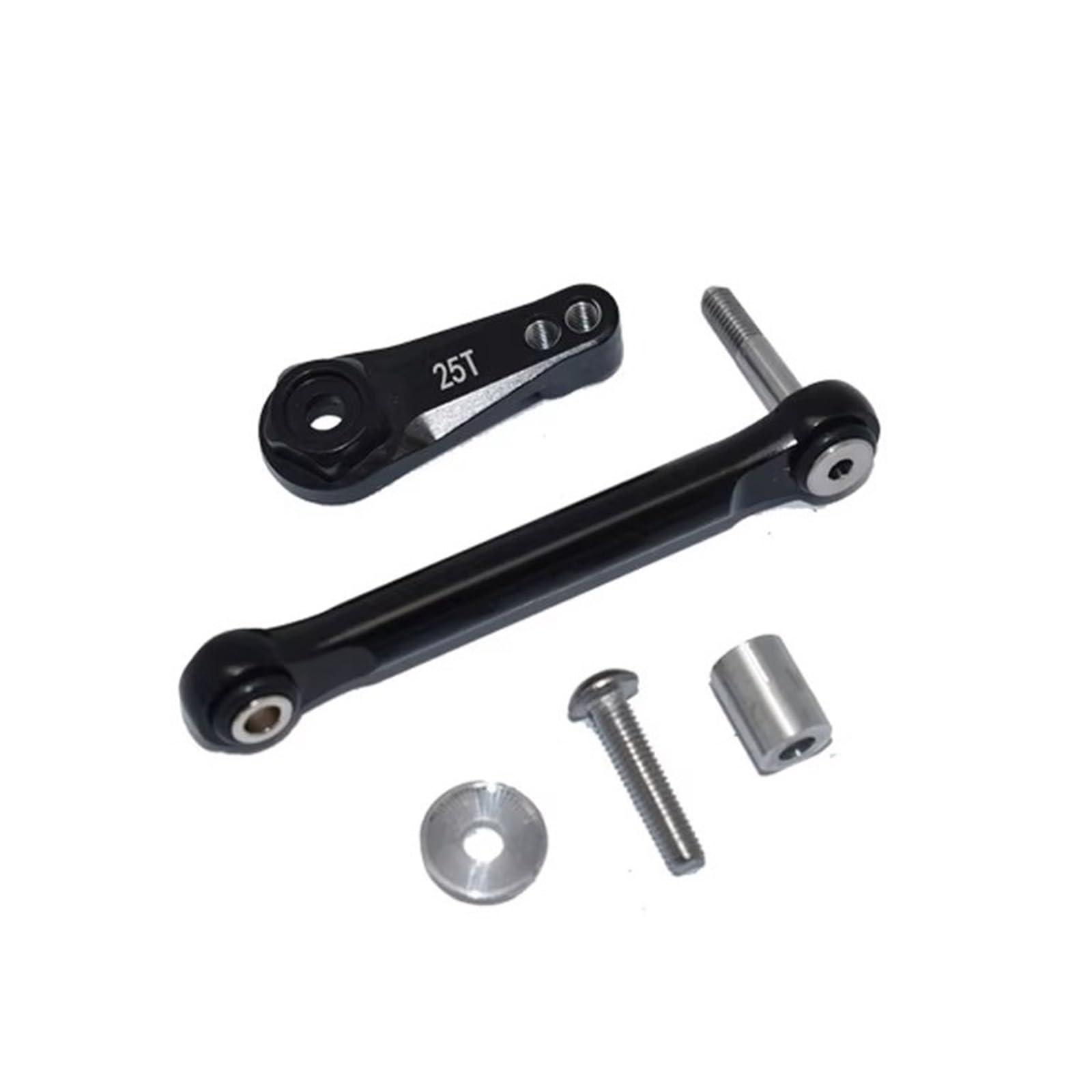 APMXQWIL RC Autoteile Kompatibel Mit LOSI Für Lasernut U4 Für Tenacity DB Pro 1/10 RC Auto Metall 25T Lenkservoarm Horn Und Spurstange Upgrade-Teile(Black) von APMXQWIL
