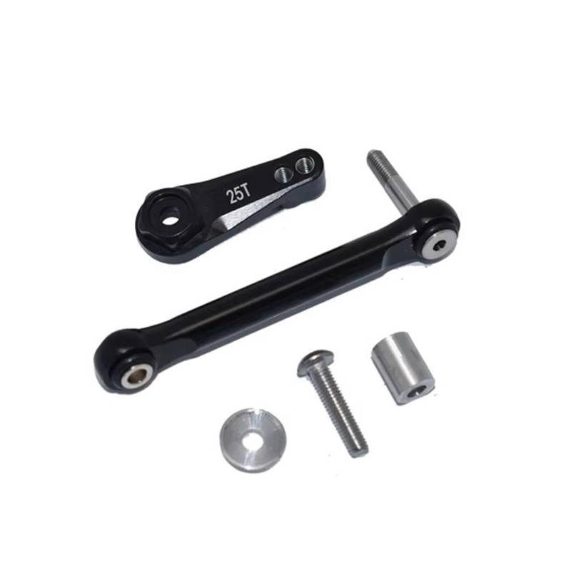 APMXQWIL RC Autoteile Kompatibel Mit LOSI Für Lasernut U4 Für Tenacity DB Pro 1/10 RC Auto Metall 25T Lenkservoarm Horn Und Spurstange Upgrade-Teile(Black) von APMXQWIL