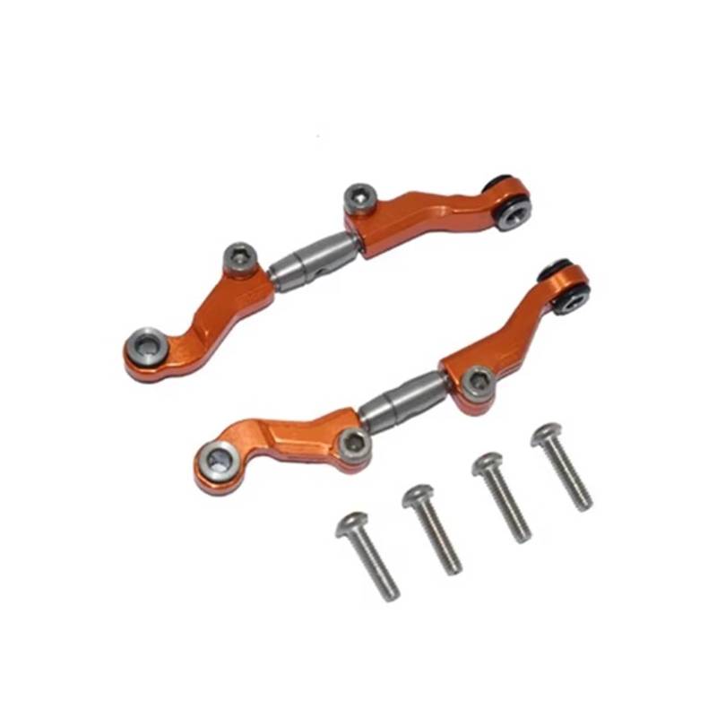 APMXQWIL RC Autoteile Kompatibel Mit LOSI Für Mini-T 2,0 2WD Für Stadium Truck RTR 1/18 RC Auto Metall Verstellbare Vordere Spurstange Link LOS214013(Orange) von APMXQWIL