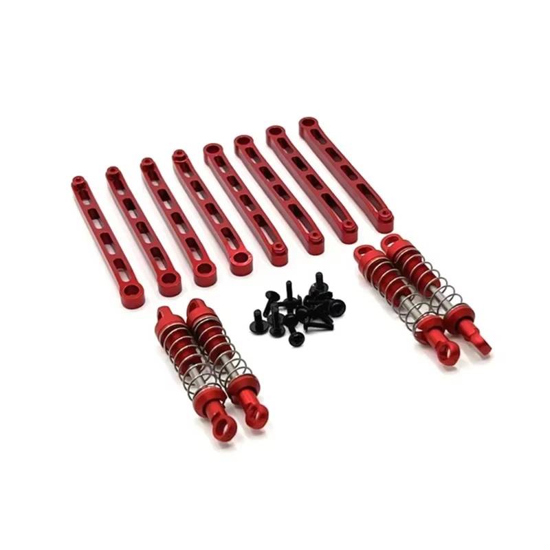 APMXQWIL RC Autoteile Kompatibel Mit MN Für MN78 1/12 Fernbedienung Auto Ersatzteile Metall Upgrade Modifikation Für Chassis Festhebel Stoßdämpfer(Red) von APMXQWIL