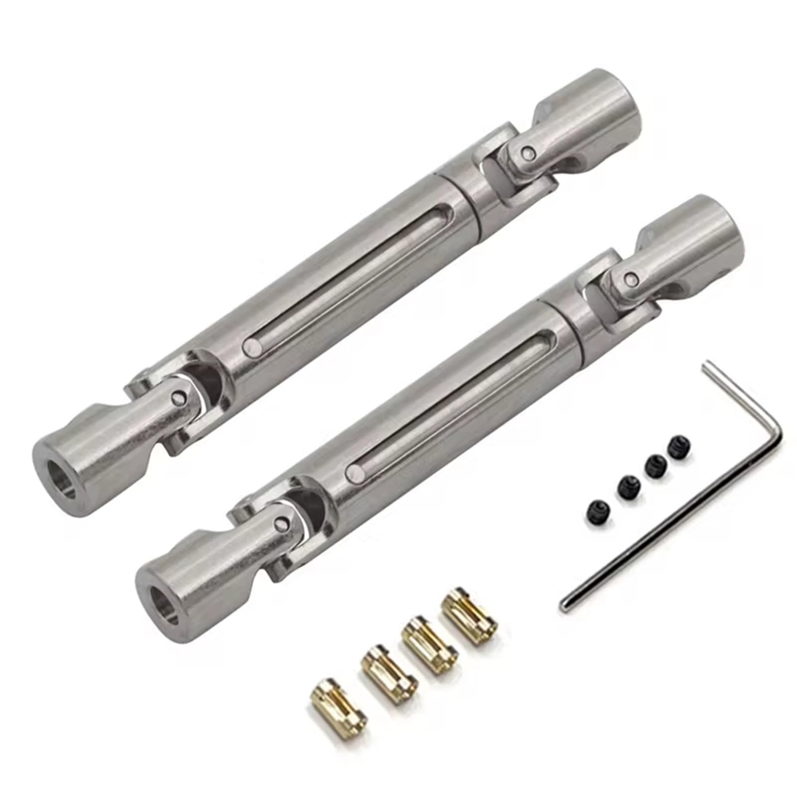 APMXQWIL RC Autoteile Kompatibel Mit MN168 Für MN82 Für MN78 1/12 RC Autoteile Zubehör Metallantriebswelle CVD-Antriebswelle Mit 3 Mm Bis 4 Mm Wellenhülse(Silver) von APMXQWIL