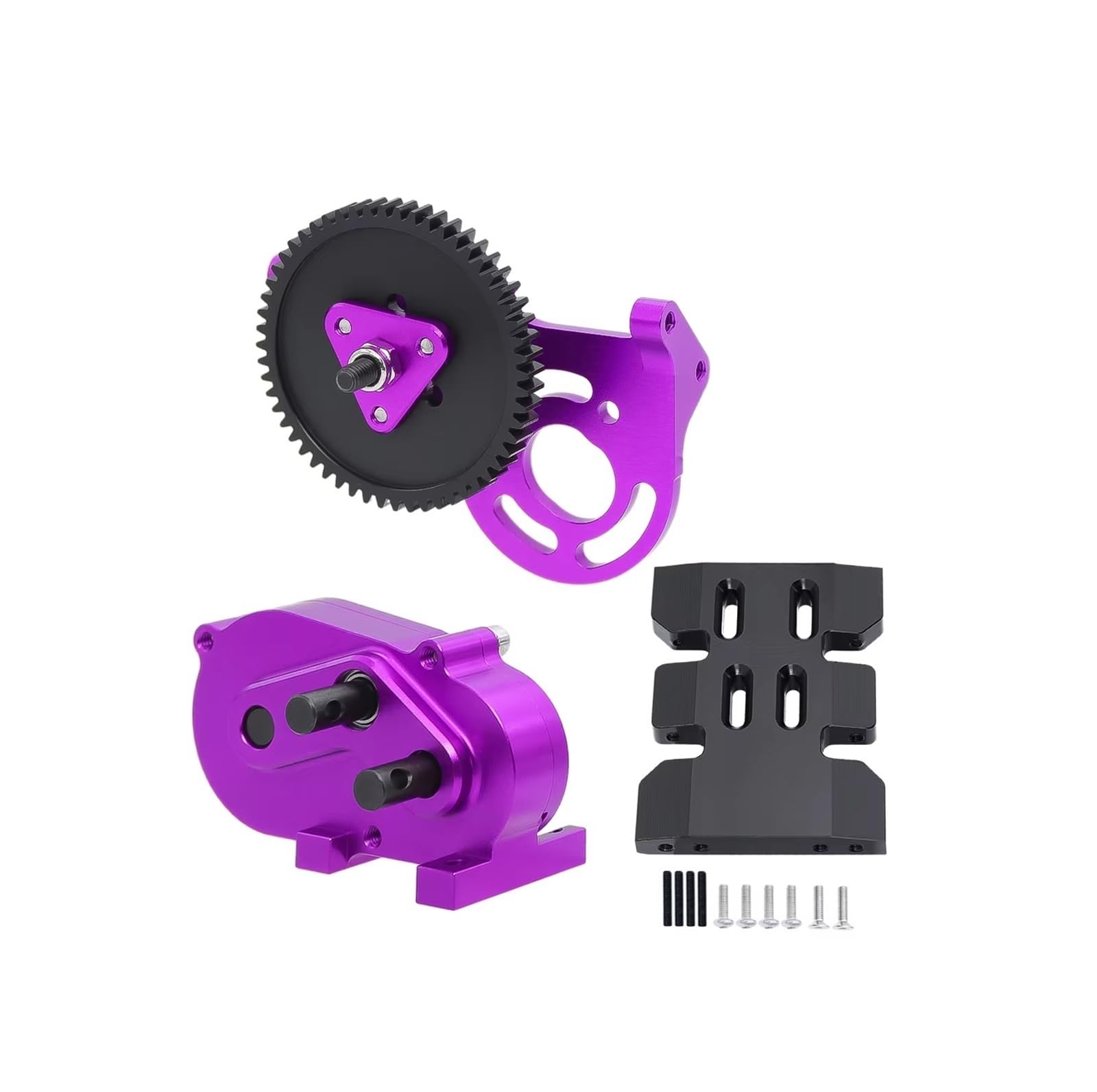 APMXQWIL RC Autoteile Kompatibel Mit SCX10 I II 90046 Für Capra Für TRX4 Für LCG Prefixal Gearbox Front Motor Transmission Mit Antriebswelle Für 1/10 RC Crawler(Purple) von APMXQWIL