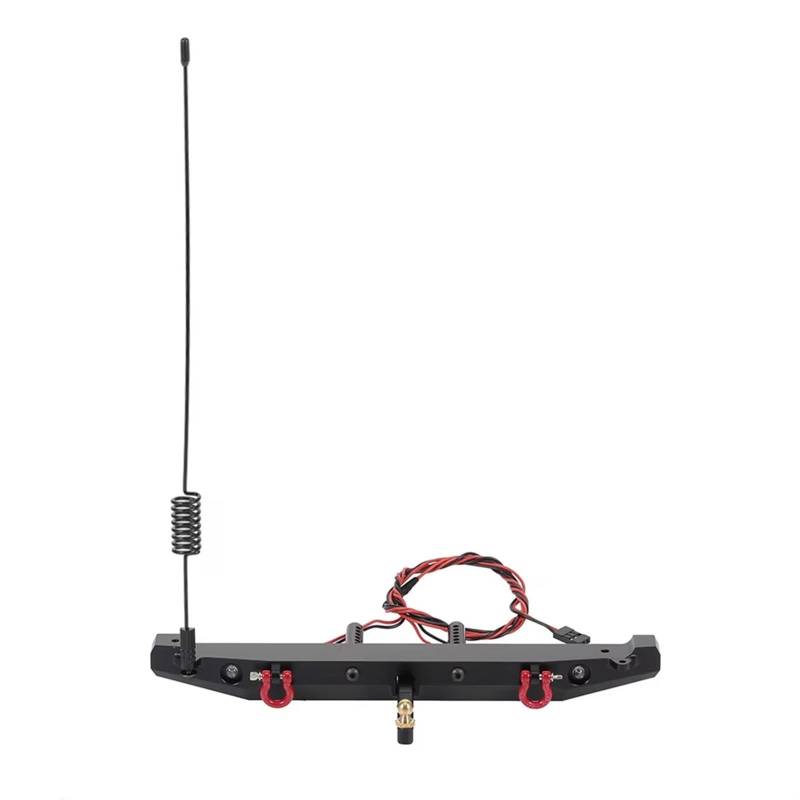 APMXQWIL RC Autoteile Kompatibel Mit TRAXXAS TRX4 Für Axial SCX10 90046 1:10 RC Crawler Auto Metall Heckstoßstange Mit Licht Antenne Heckhaken von APMXQWIL