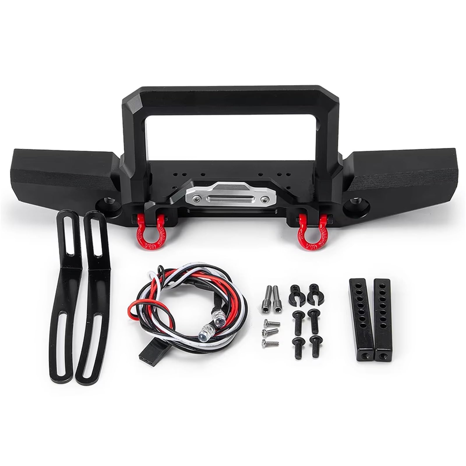 APMXQWIL RC Autoteile Kompatibel Mit TRX-4 Für Defender 1/10 RC Crawler Teile Ersatzzubehör Metall Stoßfänger Aluminium Vordere Stoßfänger Mit Licht APMXQWIL RC Autoteile Kompatibel Mit TRX-4 Für Defender 1/10 RC Crawler Teile Ersatzzubehör Metall Stoßfänger Aluminium Vordere Stoßfänger Mit Licht von APMXQWIL