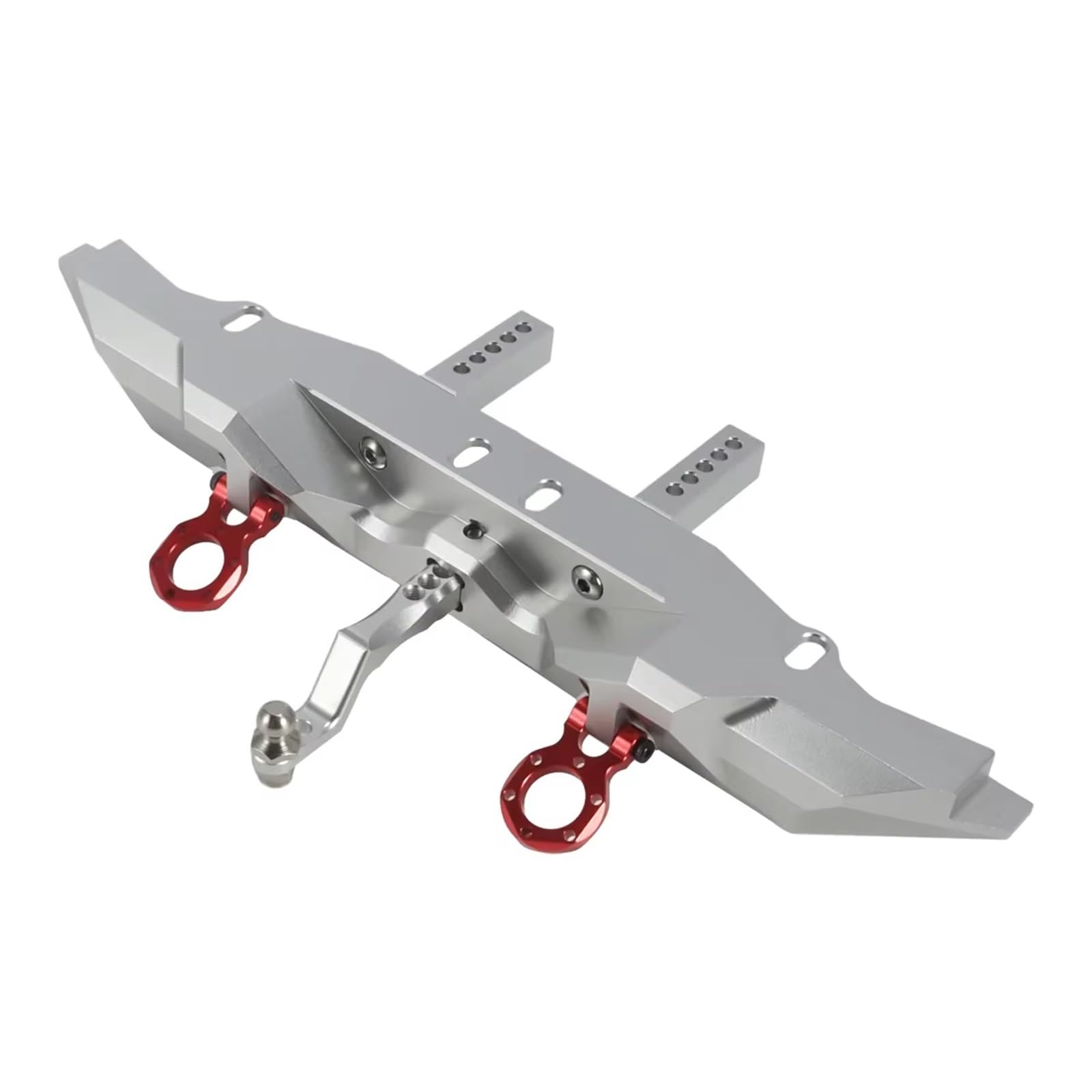 APMXQWIL RC Autoteile Kompatibel Mit TRX-4 Für Defender Für Chassis-Upgrade-Teile CNC-Aluminium-Heckstoßstange Mit Abschlepphaken Anhängerkupplung Für 1/10 RC Crawler Car(Silver) von APMXQWIL