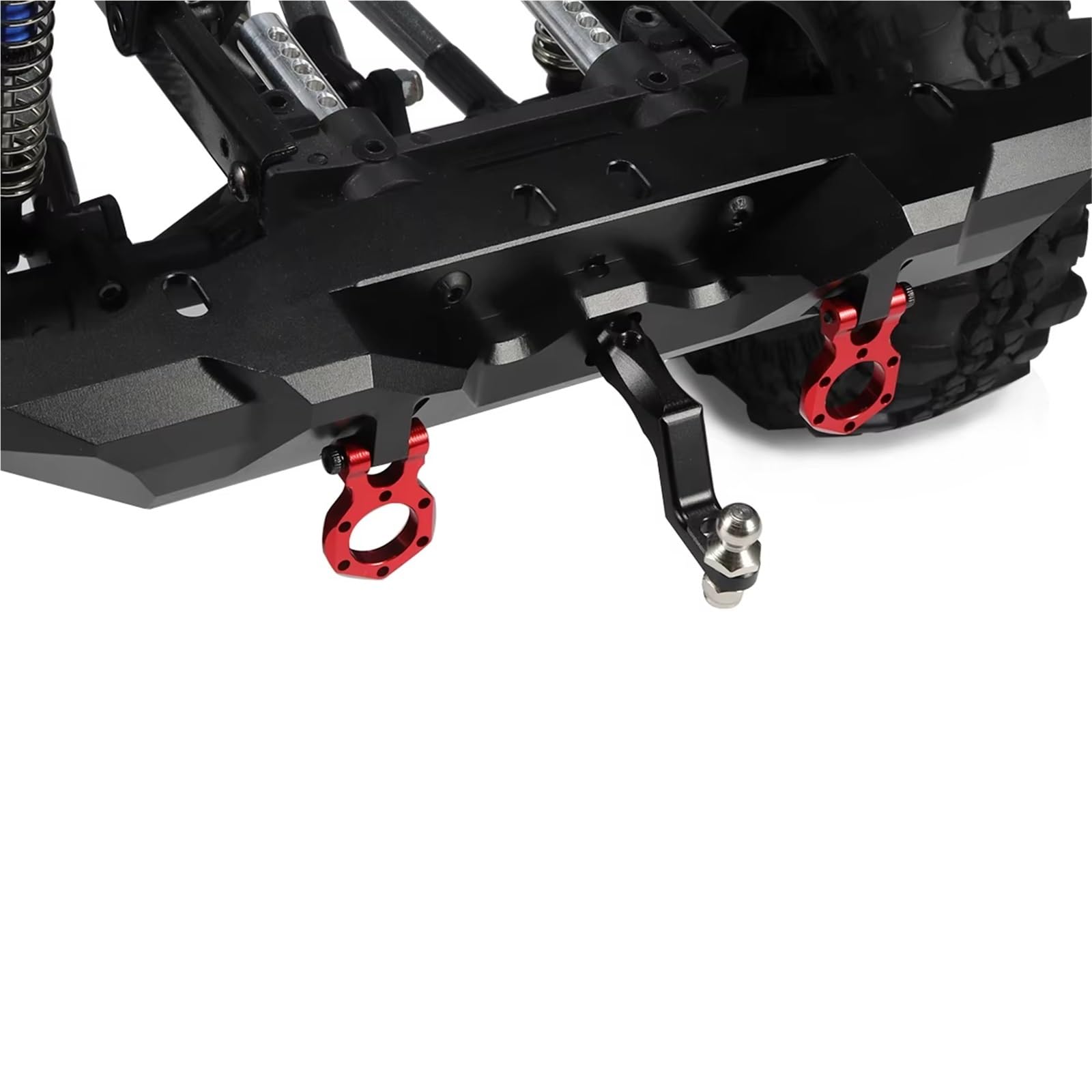 APMXQWIL RC Autoteile Kompatibel Mit TRX4 Für Defender Für SCX10 II D90 CC01 TF2 Für RGT 86100 Aluminium Heckstoßstange Anhängerkupplung Anhängerhaken 1/10 RC Car Crawler(Black) von APMXQWIL