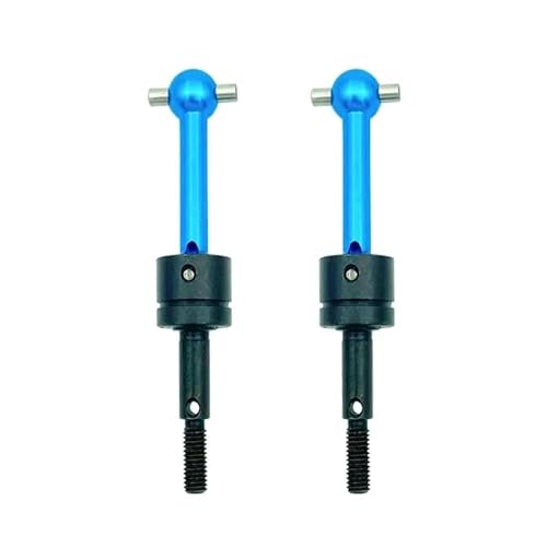 APMXQWIL RC Autoteile Kompatibel Mit Tamiya Für TT-01 Für TT-02 TA04 53792 1/10 RC Auto Upgrade Teile Zubehör CVD Metall Für Universal Antriebswelle(Blue,2pcs) von APMXQWIL