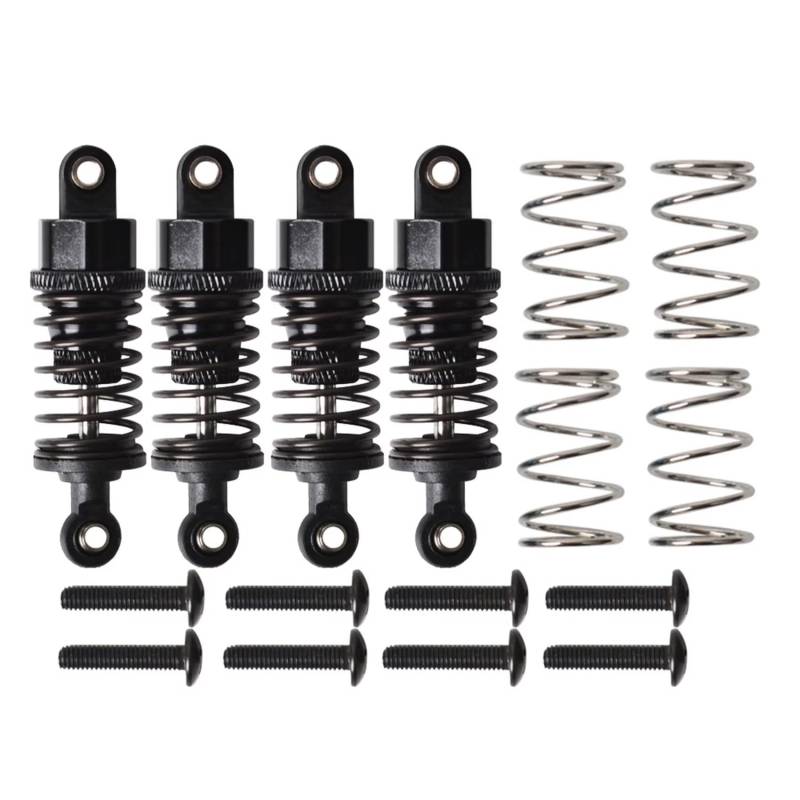 APMXQWIL RC Autoteile Kompatibel Mit Tamiya Für TT-01 Für TT02 M5 M6 1/10 RC-Upgrade-Teile 4 Stück RC-Autos Aluminium-Stoßdämpfer Vorne Hinten Dämpfer(Black) von APMXQWIL