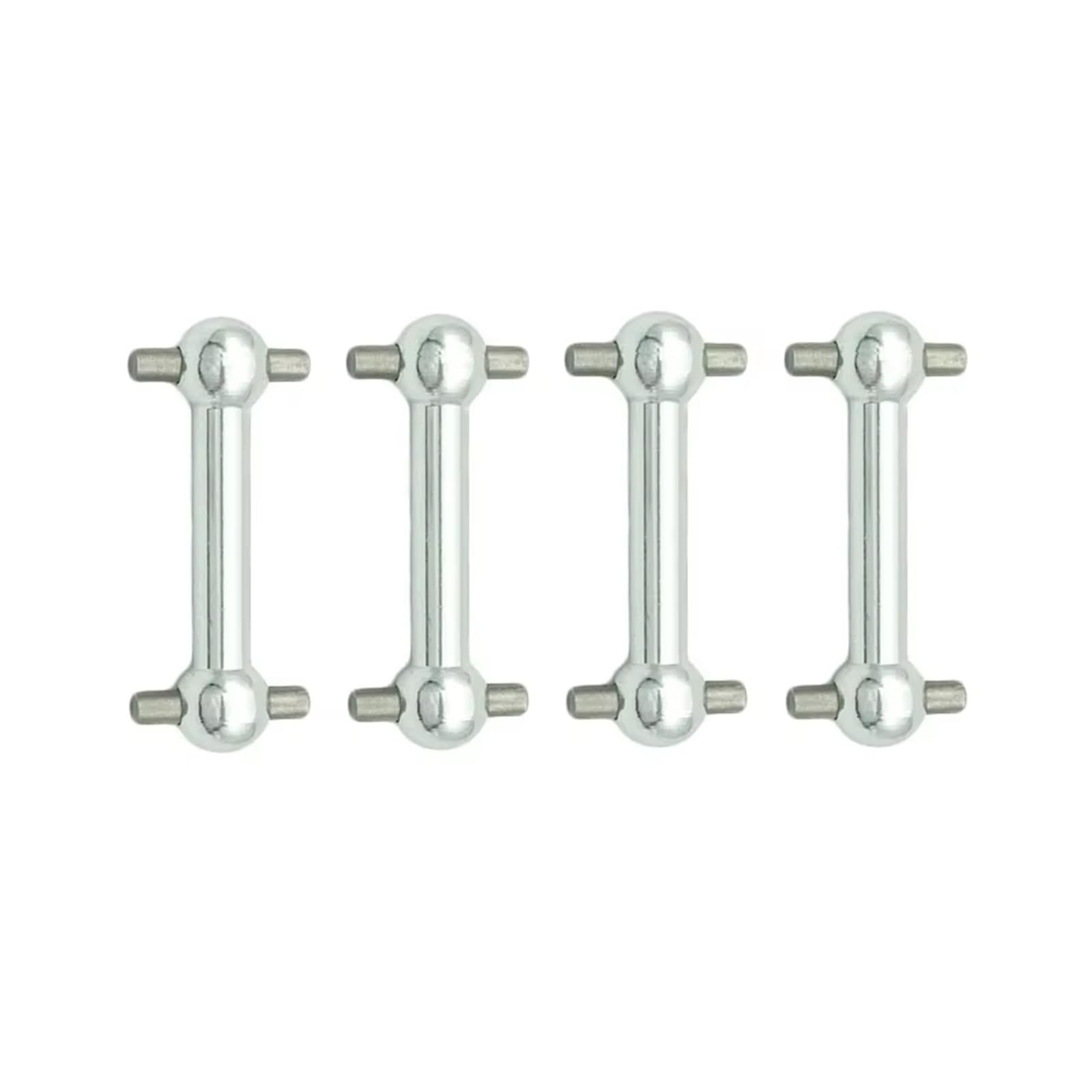 APMXQWIL RC Autoteile Kompatibel Mit Tamiya Für TT01 Für TT02 TT01D TT01E TA04 1/10 RC Autoteile 4 Stück Metall Für Universal-Antriebswelle Antriebswelle CVD Dogbone(Silver) von APMXQWIL