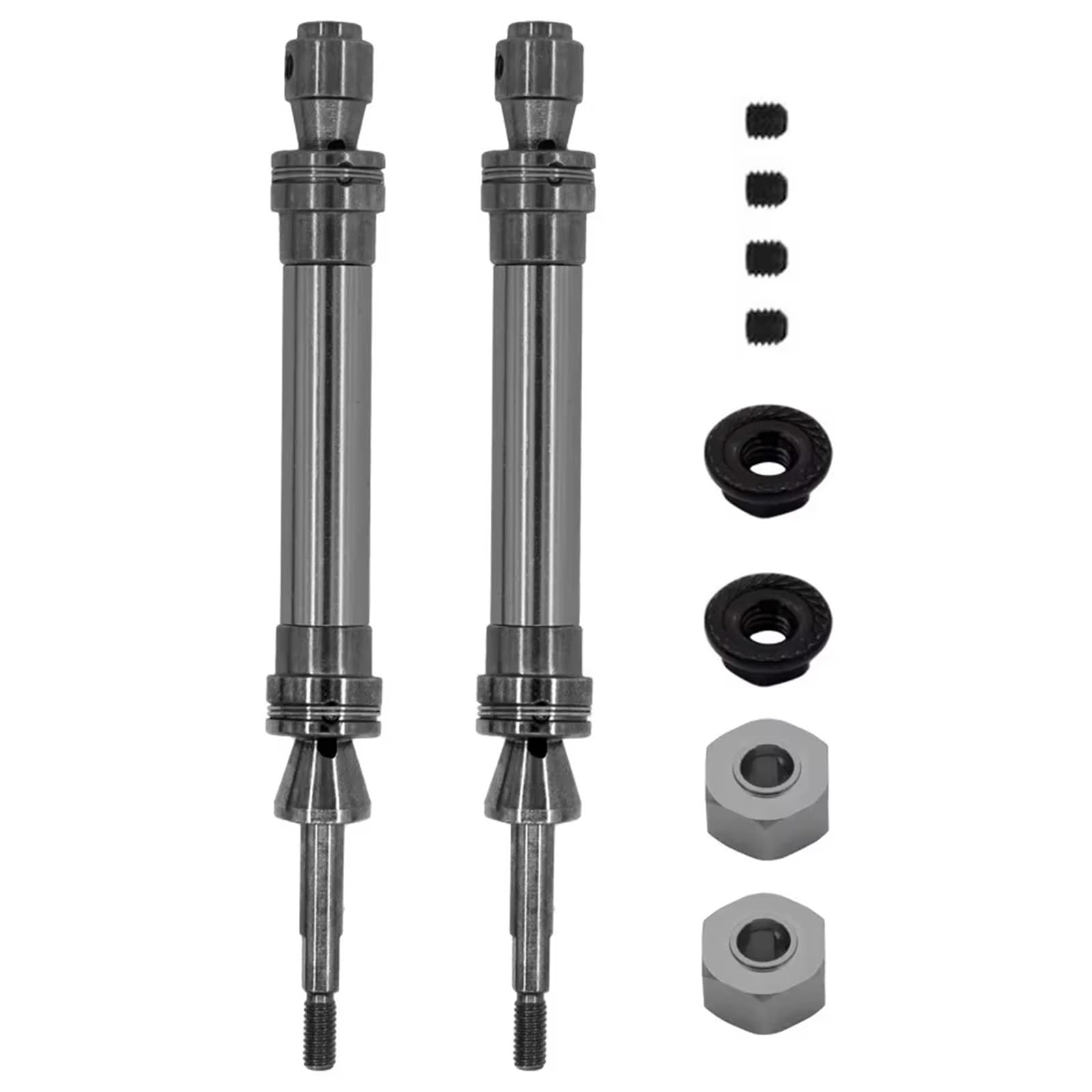 APMXQWIL RC Autoteile Kompatibel Mit Traxxas Für Slash 2WD Für VXL Für Hoss Für Stampede 1/10 RC Autoteile 2 Stück Stahl-Hinterantriebswelle Antriebswelle CVD(Gray) von APMXQWIL