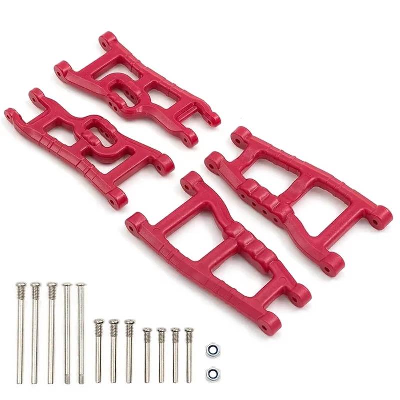 APMXQWIL RC Autoteile Kompatibel Mit Traxxas Für Slash 2WD Für VXL Für Nitro Für Slash Für Rustler 1/10 RC Car Upgrades Teile Vorder- Und Hinterradaufhängungsarm-Set(Red) von APMXQWIL