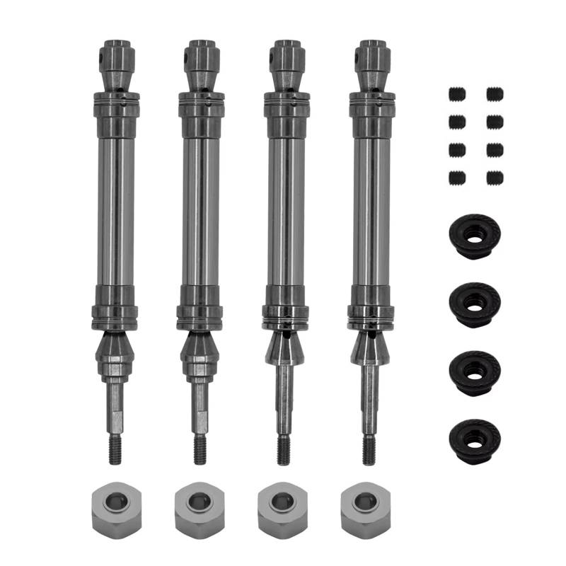 APMXQWIL RC Autoteile Kompatibel Mit Traxxas Für Slash Für Rustler Für Stampede Für Hoss Für VXL 1/10 RC-Car-Teile 1 Satz Metall-Antriebswellen Mit CVD-Antrieb Vorn Und Hinten(Gray) von APMXQWIL