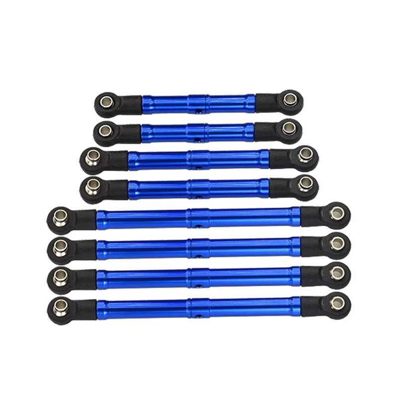 APMXQWIL RC Autoteile Kompatibel Mit Traxxas Für TRX4M Für Defender Für Bronco 1/18 RC Crawler Auto Metall Verstellbare Aufhängung Link Set Spurstange(Blue) von APMXQWIL