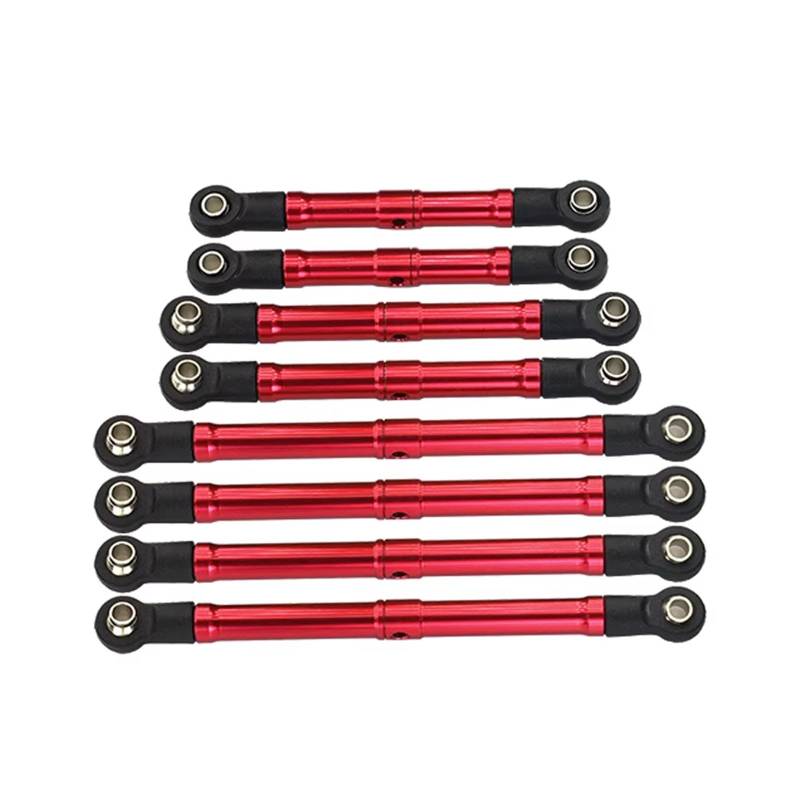 APMXQWIL RC Autoteile Kompatibel Mit Traxxas Für TRX4M Für Defender Für Bronco 1/18 RC Crawler Auto Metall Verstellbare Aufhängung Link Set Spurstange(Red) von APMXQWIL