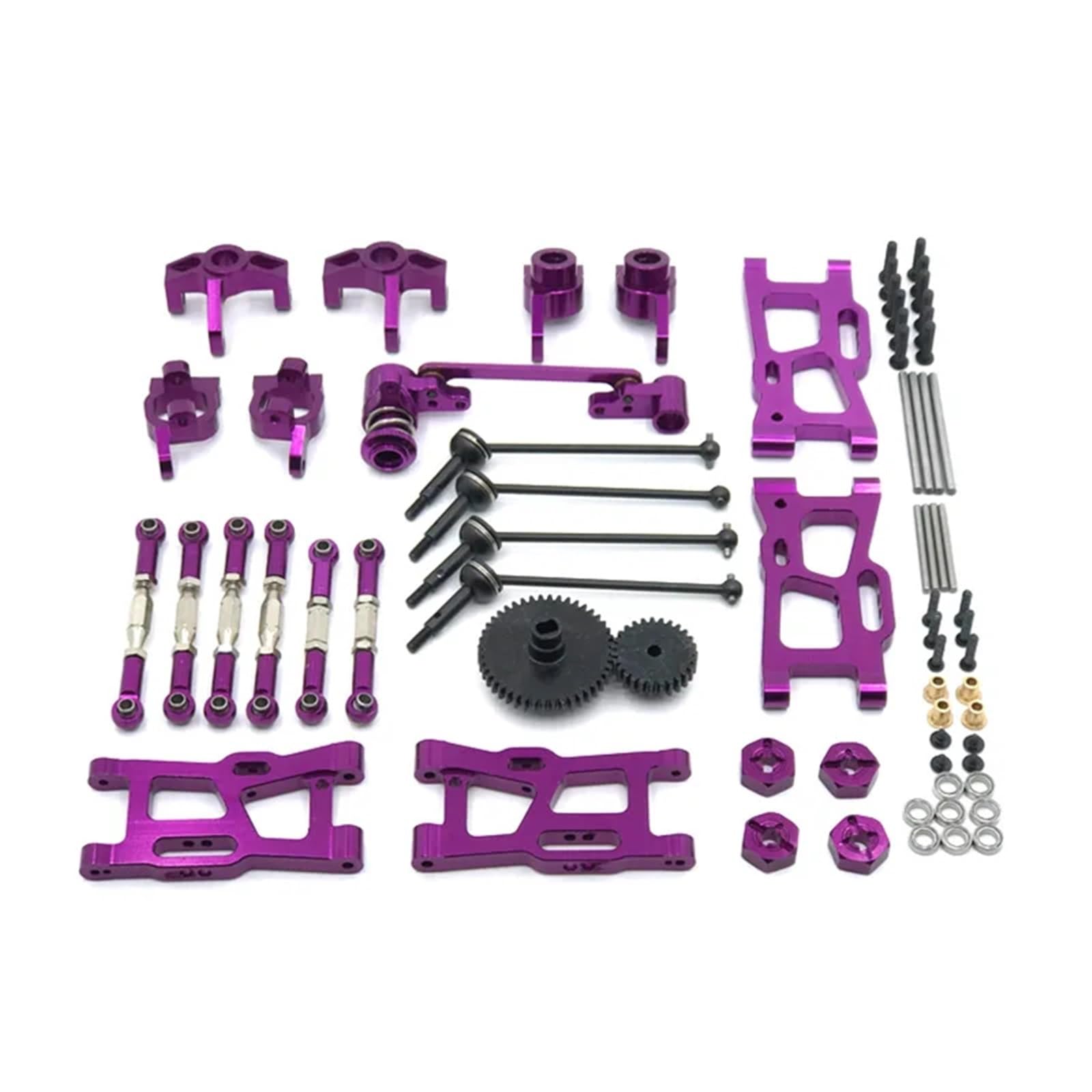 APMXQWIL RC Autoteile Kompatibel Mit WLtoys 124016 124017-18 124019 144001 144010 RC-Autoteile Metallsatz Antriebswelle Zugstange Für Schwenkarm-Lenkbecher(Purple) von APMXQWIL