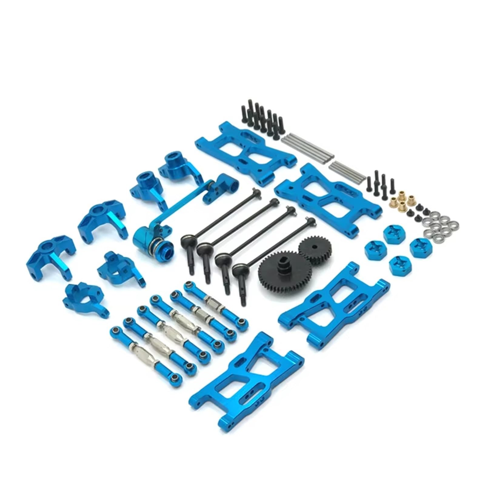 APMXQWIL RC Autoteile Kompatibel Mit WLtoys 124016 124017-18 124019 144001 144010 RC-Autoteile-Upgrade-Kit Antriebswellen-Zugstange Für Schwenkarm-Lenkbechergetriebe(Blue) von APMXQWIL