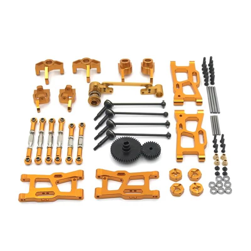 APMXQWIL RC Autoteile Kompatibel Mit WLtoys 124016 124017-18 124019 144001 144010 RC-Autoteile-Upgrade-Kit Antriebswellen-Zugstange Für Schwenkarm-Lenkbechergetriebe(Yellow) von APMXQWIL