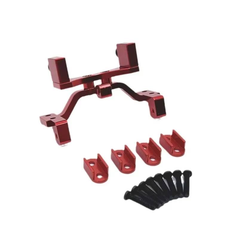 APMXQWIL RC Autoteile Kompatibel Mit WPL 1/10 C74 1/16 Ferngesteuertes Auto, Metall-Upgrade Für Federbefestigung, Lenkgetriebe, Festes Basis-Set(Red) von APMXQWIL