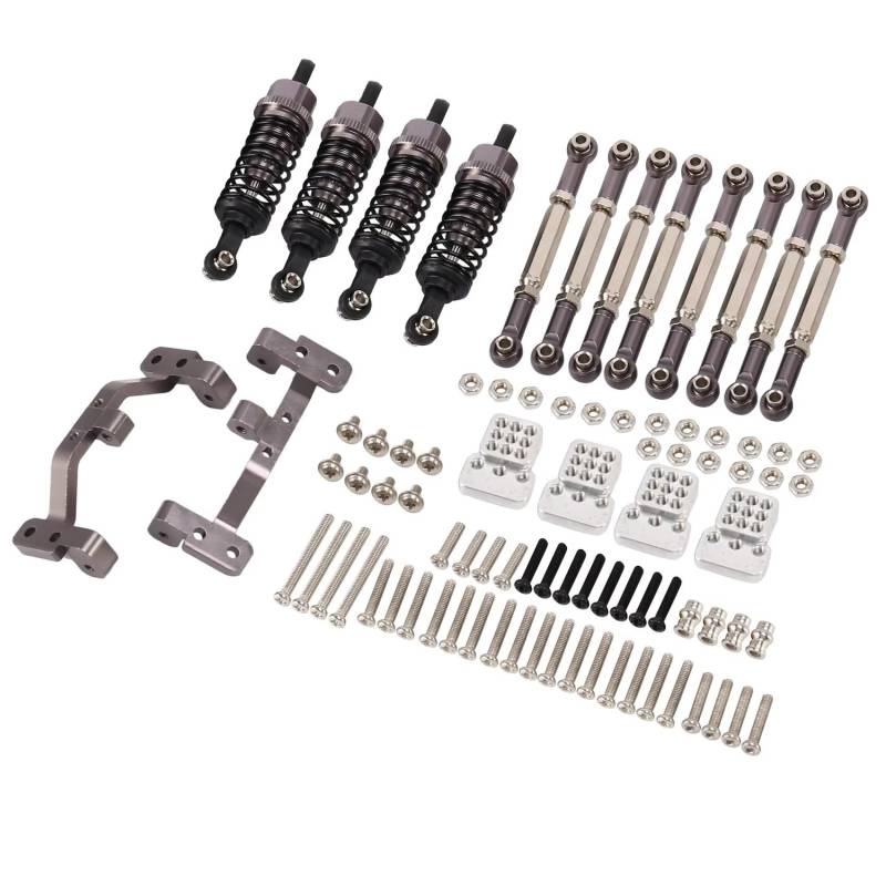 APMXQWIL RC Autoteile Kompatibel Mit WPL B14 B24 C14 C24 C34 1/16 RC Auto Ersatzteile Upgrade Metall Zugstange Spurstange Zugstange Basis Stoßdämpfer von APMXQWIL
