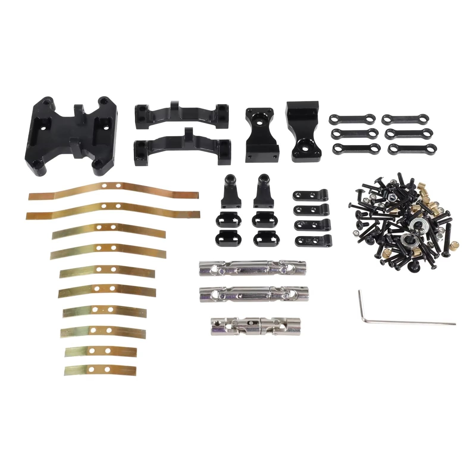 APMXQWIL RC Autoteile Kompatibel Mit WPL B16 B36 1/16 RC Car Metallbalance Für Chassisplatine Wippe Für Federplatte Antriebswelle Upgrade Modifiziertes Zubehör(Black) von APMXQWIL
