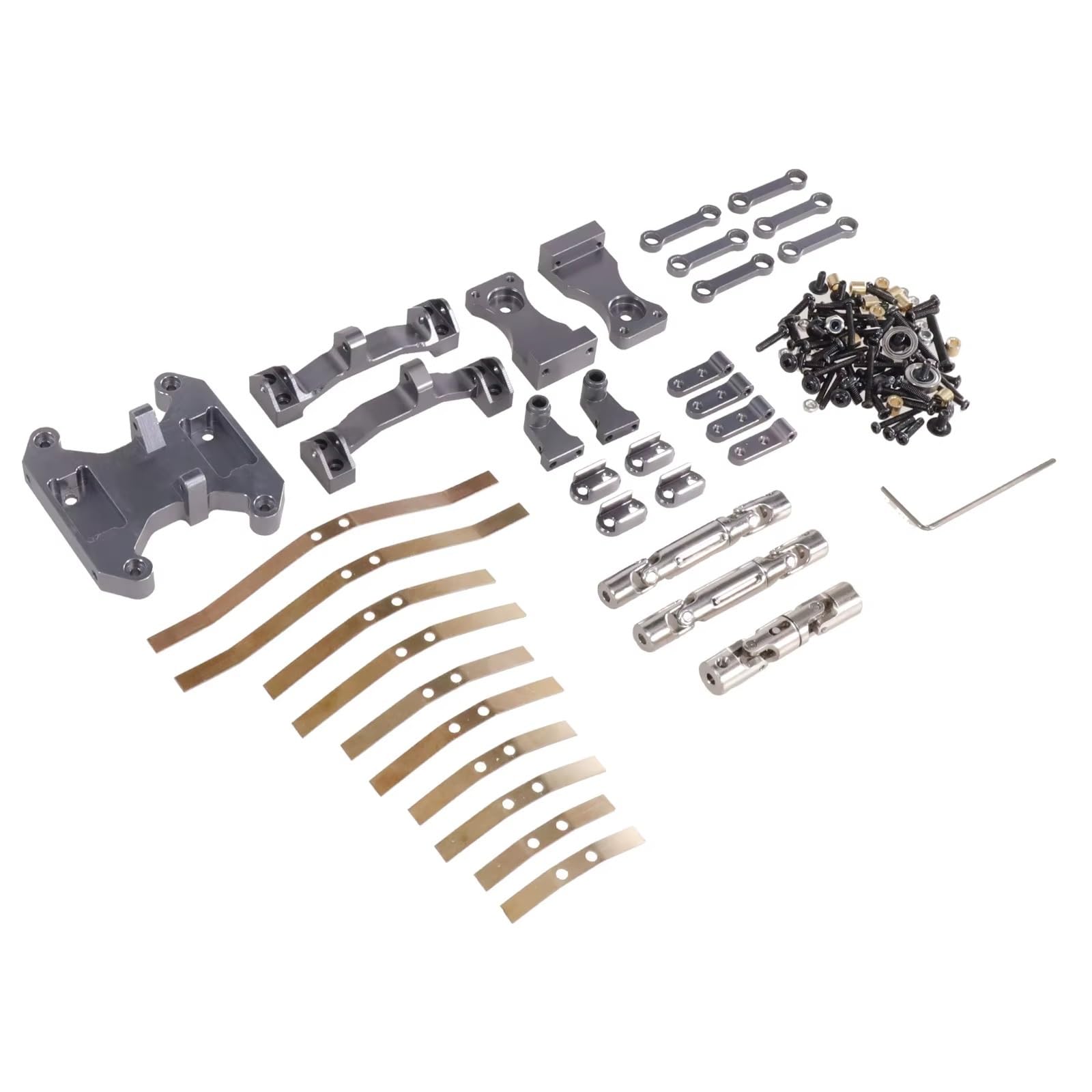 APMXQWIL RC Autoteile Kompatibel Mit WPL B16 B36 1/16 RC Car Metallbalance Für Chassisplatine Wippe Für Federplatte Antriebswelle Upgrade Modifiziertes Zubehör(Gray) von APMXQWIL