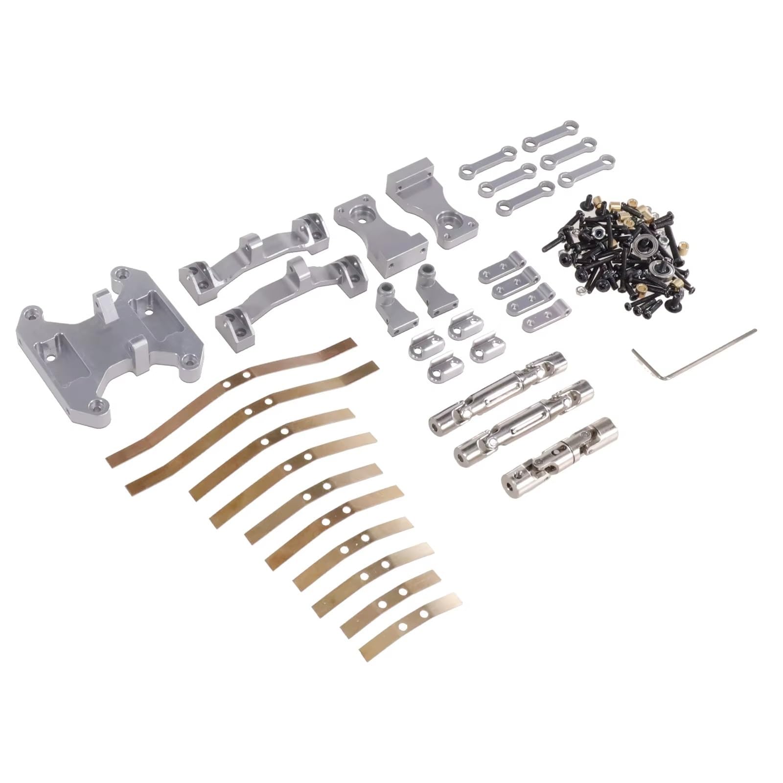 APMXQWIL RC Autoteile Kompatibel Mit WPL B16 B36 1/16 RC Car Metallbalance Für Chassisplatine Wippe Für Federplatte Antriebswelle Upgrade Modifiziertes Zubehör(Silver) von APMXQWIL