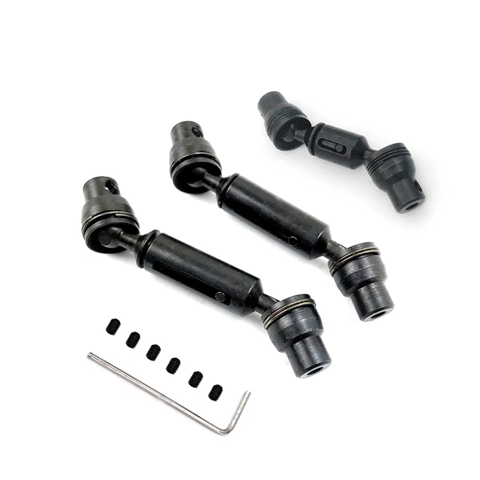 APMXQWIL RC Autoteile Kompatibel Mit WPL C14 C24 D12 B14 B24 B16 B36 Für MN D90 Für MN98 Für MN99S RC Auto Upgrades Teile Metall Antriebswelle Antriebswelle CVD(Black,6x6) von APMXQWIL