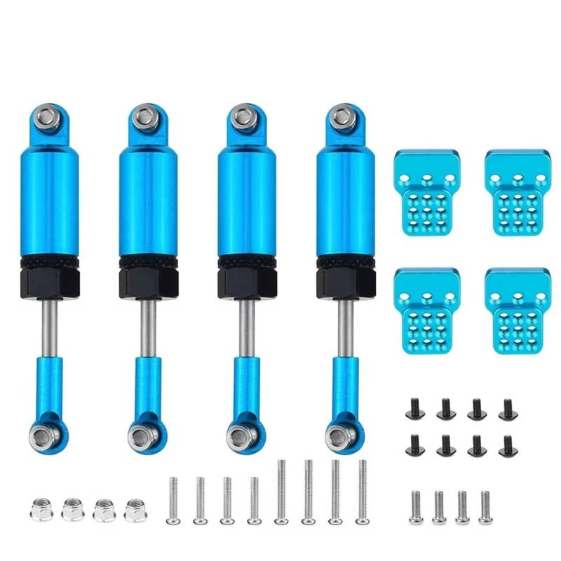 APMXQWIL RC Autoteile Kompatibel Mit WPL C14 C24 Upgrade Teile Set Stoßdämpfer Shock Tower Halterung Für 1/16 RC Auto LKW(Blue) von APMXQWIL