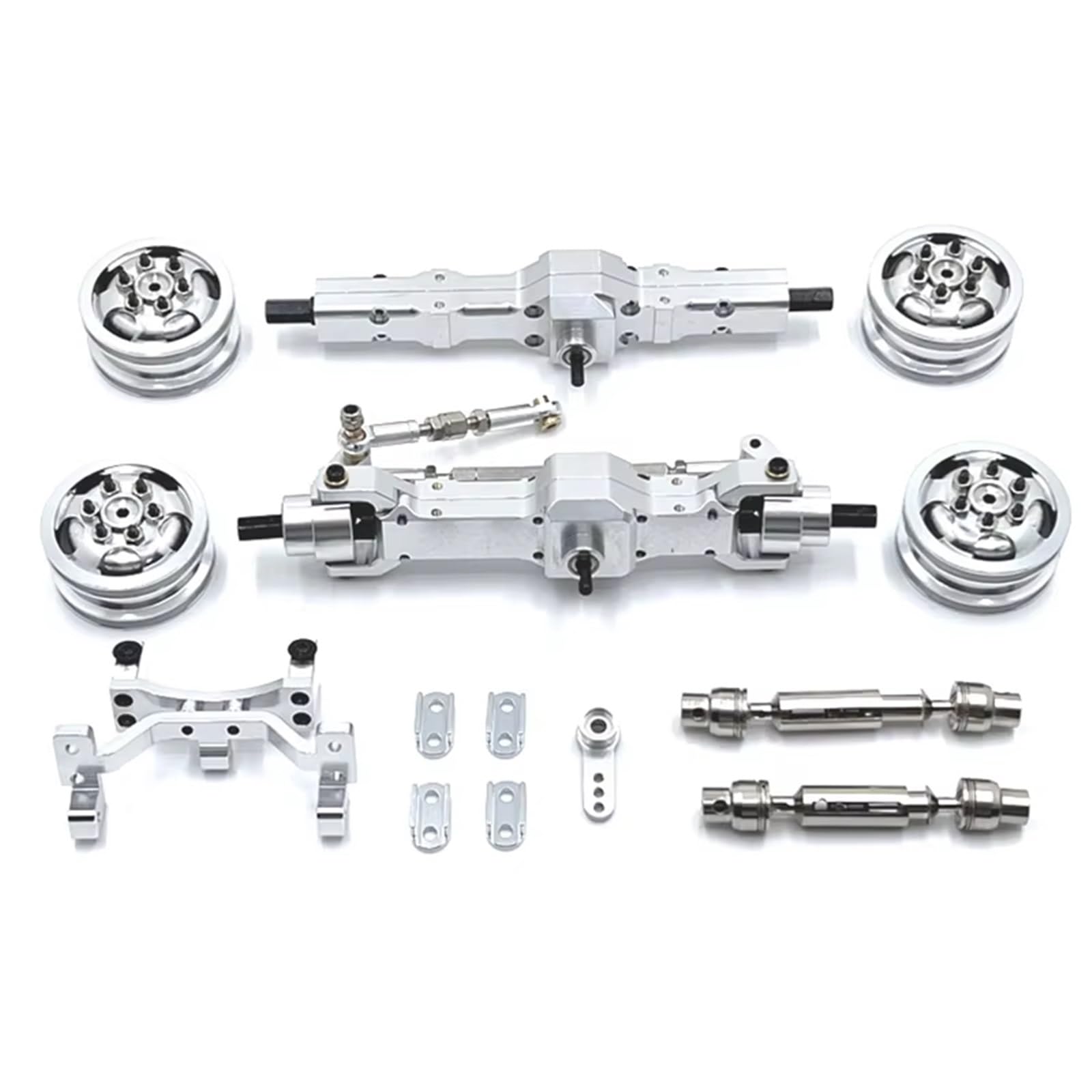 APMXQWIL RC Autoteile Kompatibel Mit WPL C74 1/10 Fernbedienungsauto-Upgrade-Teilezubehör Metallachsen-Lenkgetriebe Für Sitzradnaben-Antriebswelle(Silver) von APMXQWIL