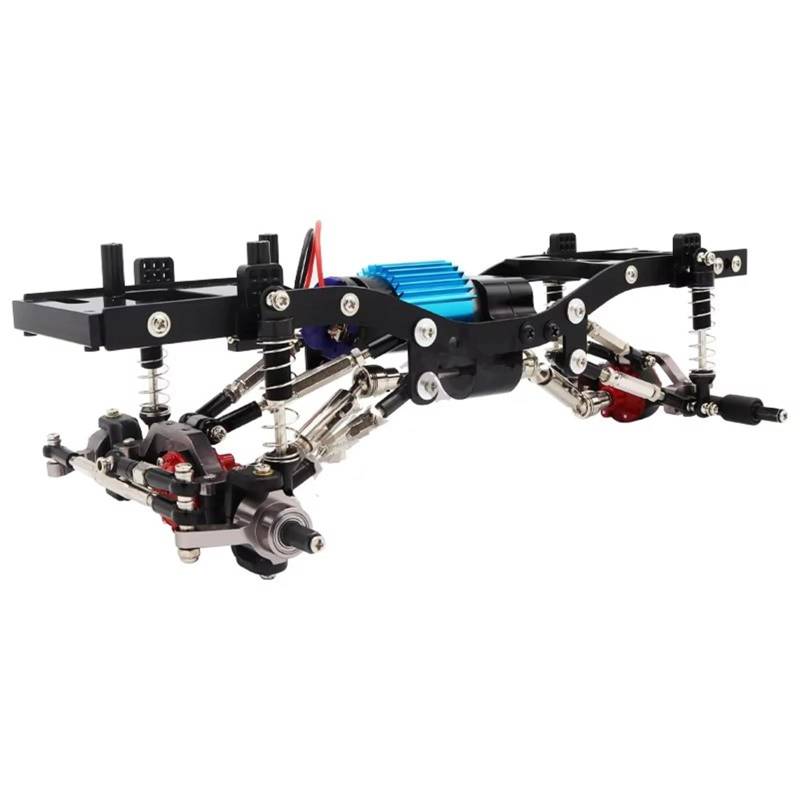 APMXQWIL RC Autoteile Kompatibel Mit WPL Für C14 C24 C24-1 1/16 RC Auto Upgrade Ersatzteile Radstand Metallrahmen Für Chassis-Kit Mit Achsgetriebe-Stoßdämpfer Zusammenbauen(Red) von APMXQWIL