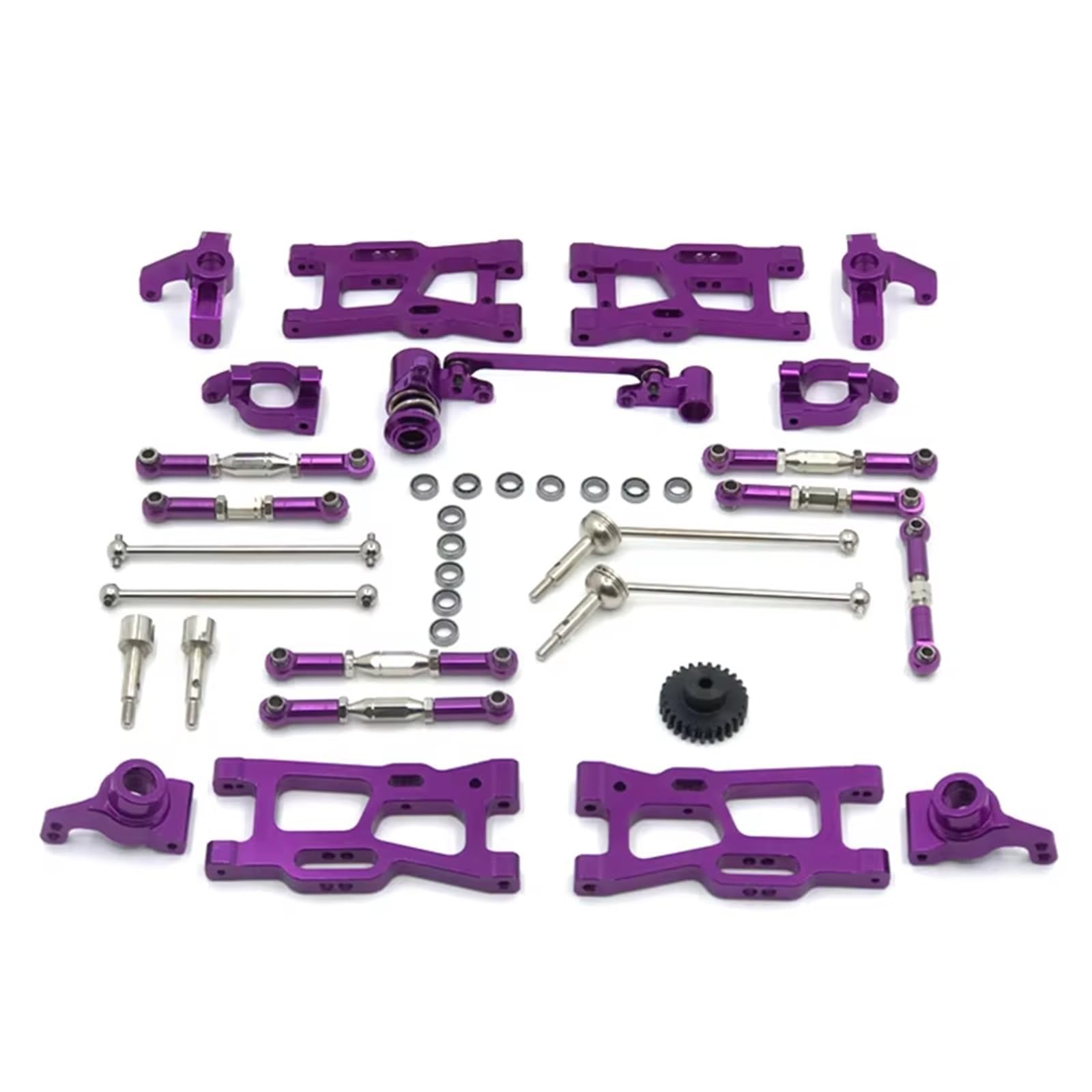 APMXQWIL RC Autoteile Kompatibel Mit Wltoys 144010 144002 124017 124019 124018 144001 124007 RC Teile Upgrade Kit Antriebswelle Zugstange Für Schwingenlenkung(Purple) von APMXQWIL