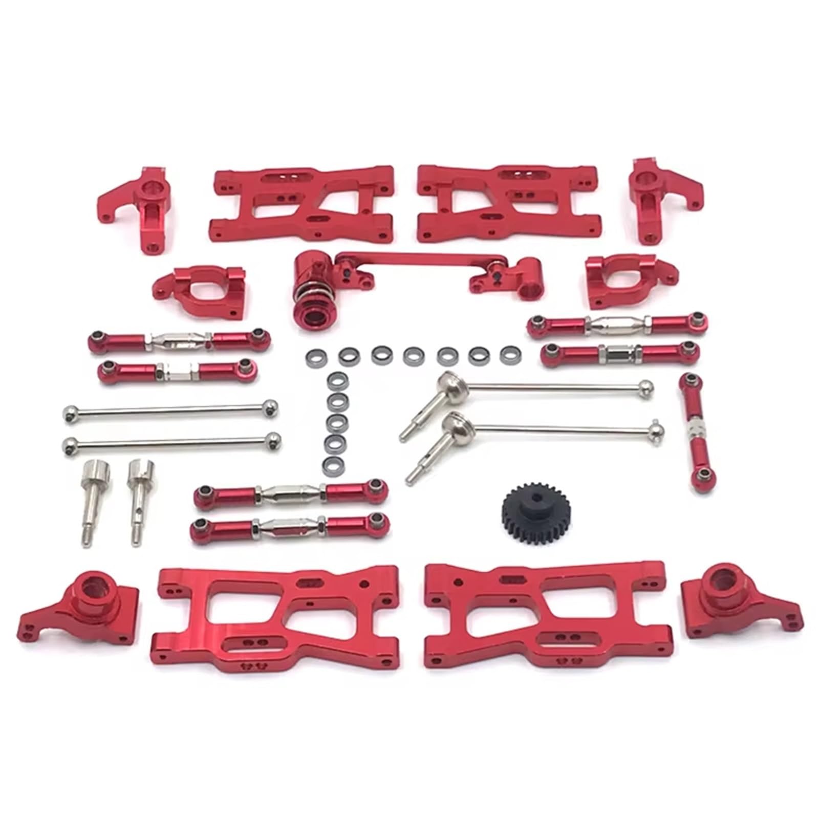 APMXQWIL RC Autoteile Kompatibel Mit Wltoys 144010 144002 124017 124019 124018 144001 124007 RC Teile Upgrade Kit Antriebswelle Zugstange Für Schwingenlenkung(Red) von APMXQWIL