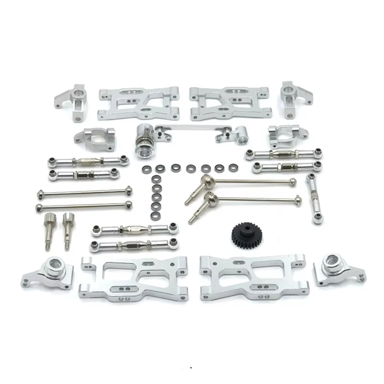 APMXQWIL RC Autoteile Kompatibel Mit Wltoys 144010 144002 124017 124019 124018 144001 124007 RC Teile Upgrade Kit Antriebswelle Zugstange Für Schwingenlenkung(Silver) von APMXQWIL